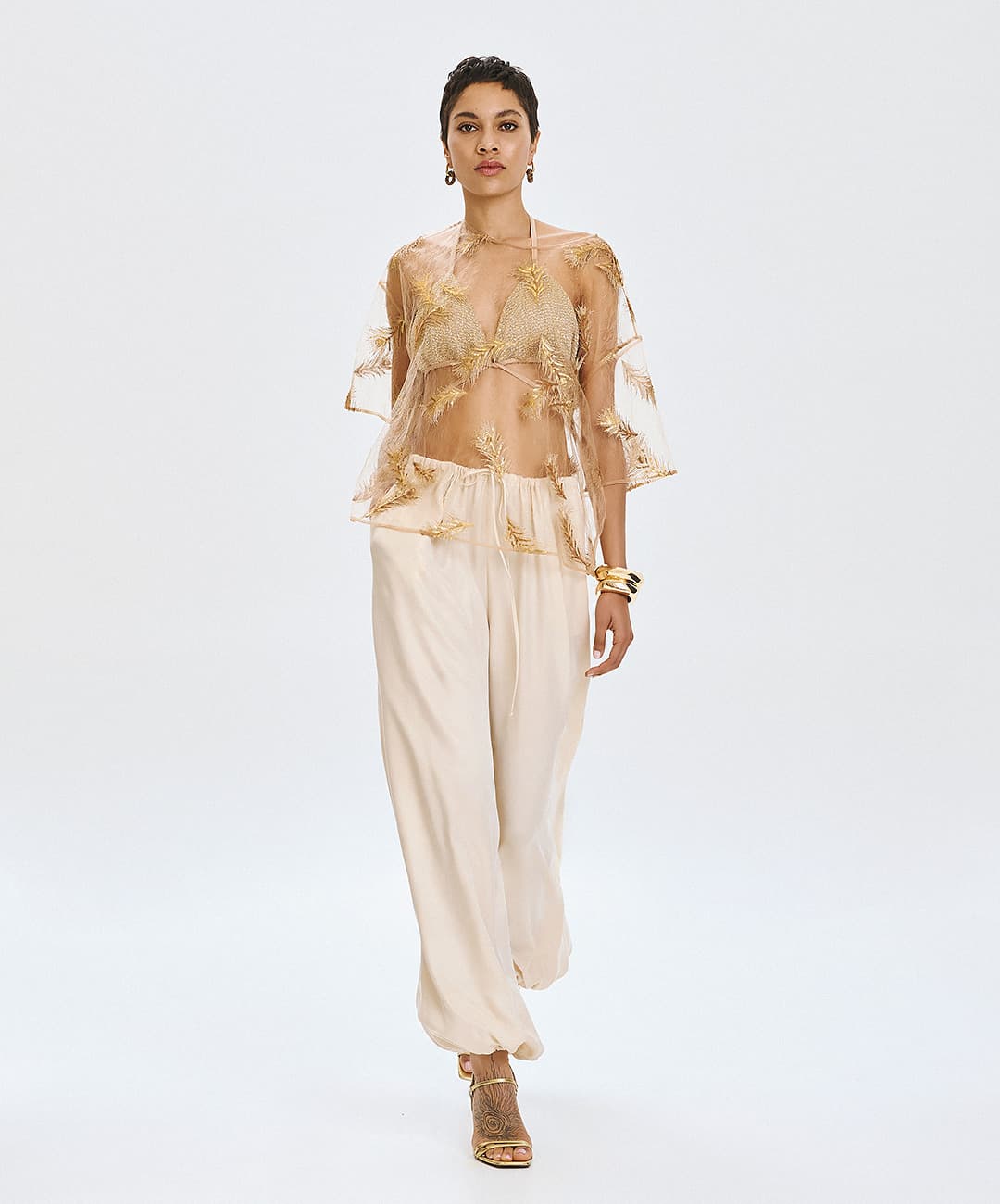 Sheer embroidered blouse