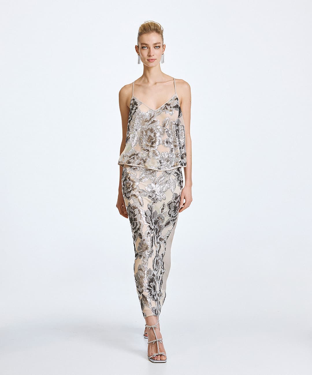 Tulle top with sequins