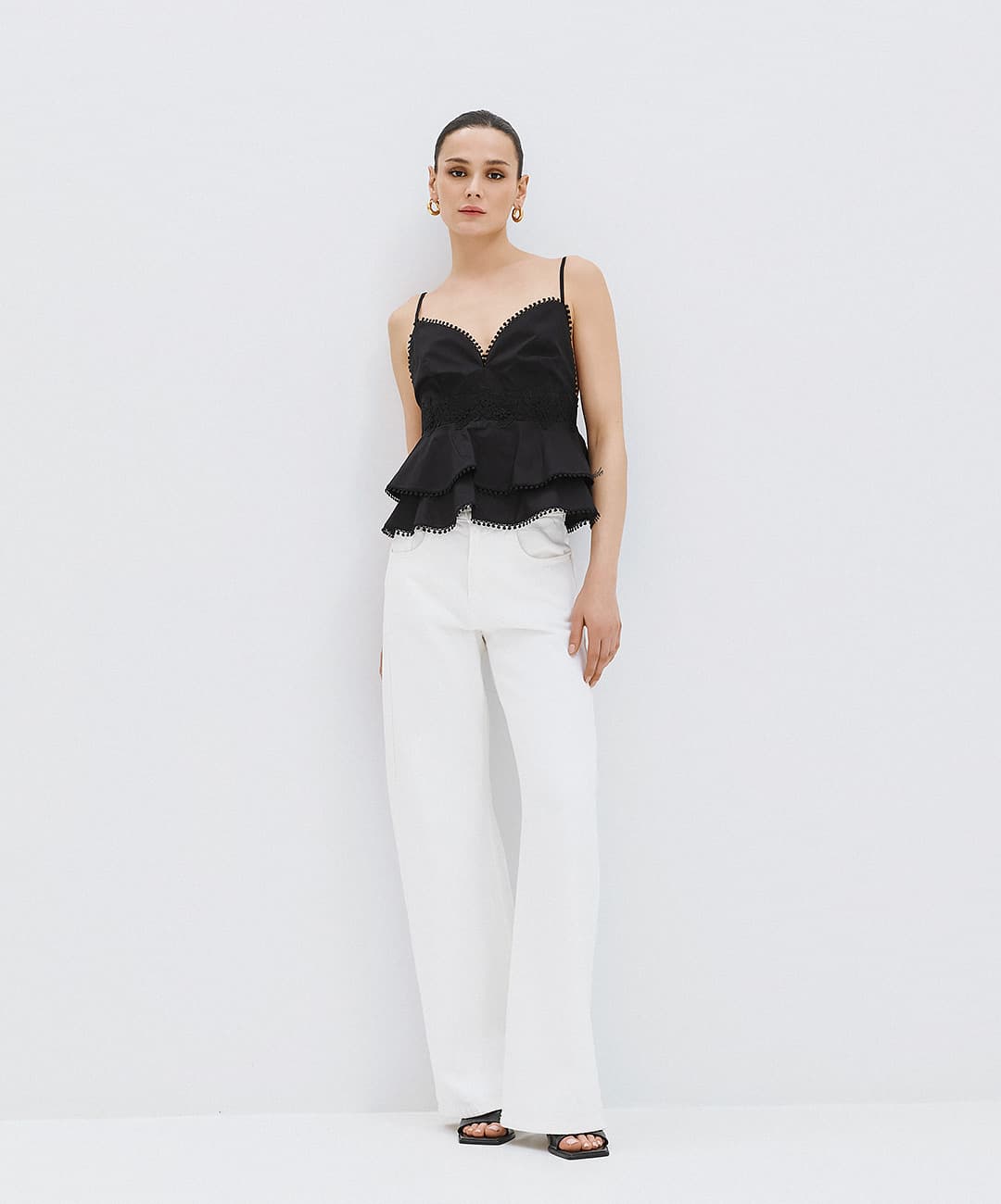 Top with ruffles and lace